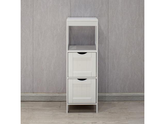 Wooden Shoe Cabinet for Entryway, White Shoe Storage Cabinet with 2 Flip Doors 20.94x9.45x43.11 inch