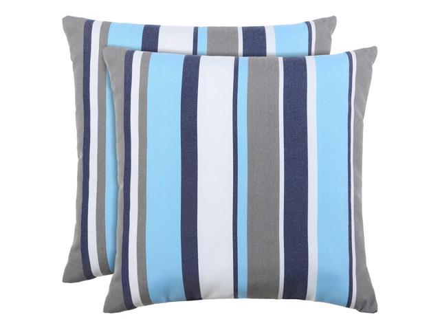 2 PCS Outdoor Throw Pillows Included Inserts,18X18 Inches Blue