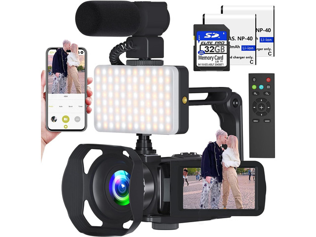 Video Camera 8k Camcorder 48MP UHD WiFi IR Night Vision Vlogging Camera ...