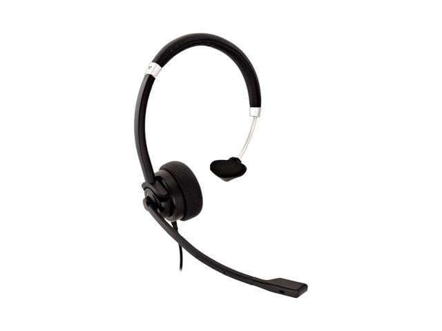 V7 Deluxe Mono Headset, Usb, Boom Mic, Adjustable Headband For Pc, Mac 