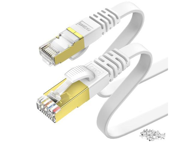 thumbnail image 2 of Cat 6 Cable BUSOHE Cat 8 Ethernet Cable 100 FT, 40Gbps 2000MHz Cat8 High Speed Flat Internet Network Patch Cord, SFTP Shielded LAN Wire With Gold Plated RJ45 Connector For Outdoor Indoor 2 of 9