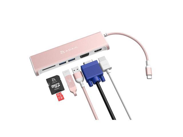 ADAM elements 5-in-1 USB C Hub - 4K USB C to HDMI - SD Card Reader - 2 ...