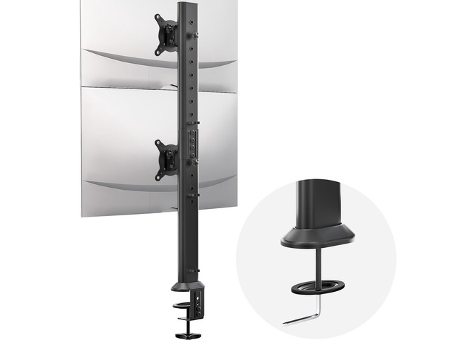 Monitor Arm Stack HEMUDU Dual Monitor Articulating Desk Mount Arm Stand - Vertical Stack ...