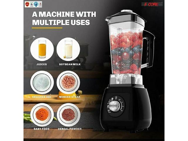 5 Core 2000W Personal Blender for Shakes, Smoothies, Food Prep