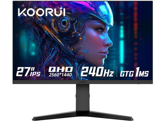 NeweggBusiness - KOORUI 27 Inch QHD Gaming Monitor 144 Hz, VA, 1ms, 1440p,  DCI-P3 90% Color Gamut, FreeSync G-Sync Compatible, (2560x1440 2K, HDMI,  DisplayPort) Black