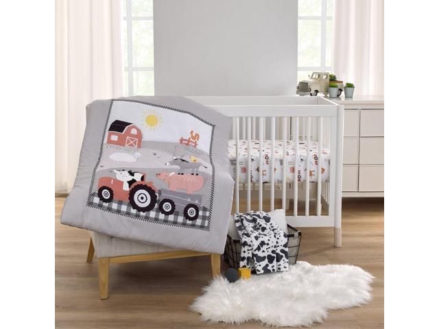 Parent's Choice Gray & White Fun on the Farm 3-Piece Crib Bedding Set, Unisex, Crib Size