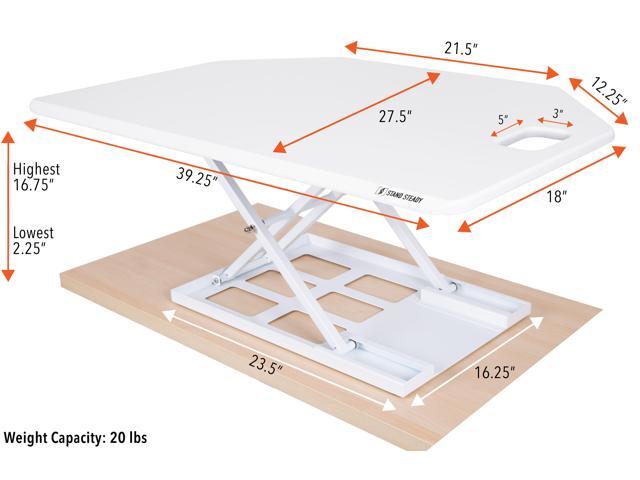 Stand Steady X-Elite Pro Corner Standing Desk | 40 inch Corner Sit to Stand Desk Converter Ideal for Cubicles and L Shaped Desks