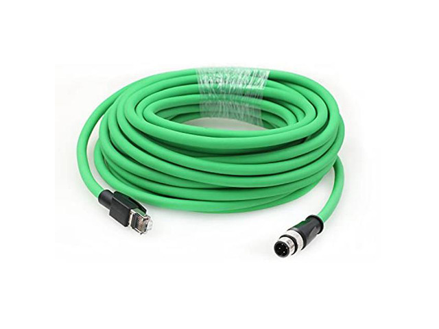 Câble Ethernet M12 4 Broches D Code Mâle-Mâle 1 M - CAT5e Blindé IP68 - Pour Réseau Industriel, Automatisation