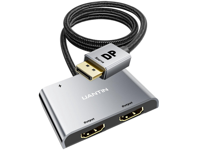 Nvidia Virtual Monitor Split UANTIN DisplayPort to Dual HDMI Adapter ^^ 4K 60Hz DP Source to HDMI ...