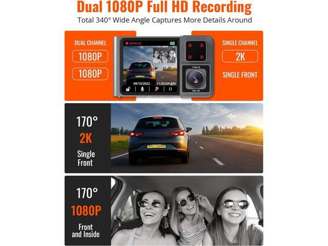 Kingslim D1 pro Dual Dash Cam 4K Record Inside - Front and Inside Dash  Camera GPS WiFi for Cars Uber Truck, Dashcam with Infrared Night Vision,  G-Sensor, Loop Recording(Upgraded Version) 