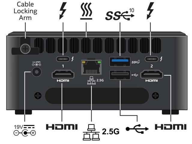 Intel NUC 12th NUC12WSHi7 i7-1260P Core Processor Iris Xe Graphics