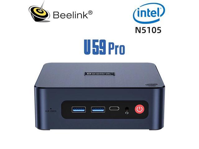 Beelink Mini PC U59 Intel Core N5105(Up to 2.9GHz), 8GB DDR4 RAM 500GB NVME  SSD, Intel UHD Graphics, Windows 10 Pro, Dual HDMI/Lan 4K60Hz/WiFi 6/BT