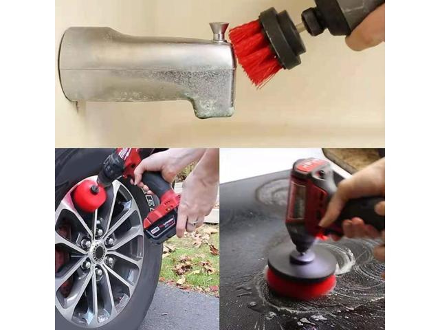 Electric Drill Brush Pad Kit All Purpose Cleaner Auto Tire Cleaning Tool  for Bathroom Kitchen Scrubber Brushes 20pcs/set 