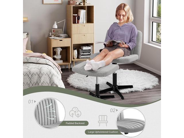 Flamaker Desk Chair No Wheels Arms, Armless Office Chair with