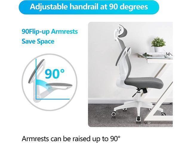 KERDOM Office Chair with Headrest and Adjustable Arms