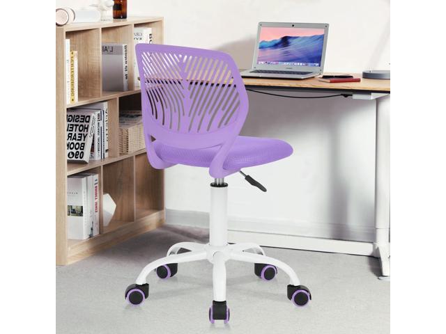 FurnitureR 360 Swivel Task Chair, Low Back Armless Writing Desk Chair with  Adjustable Height & Lumbar Support for Teens Boys Girls Students, Computer  Desk Chair for Home Office, PURPLE 