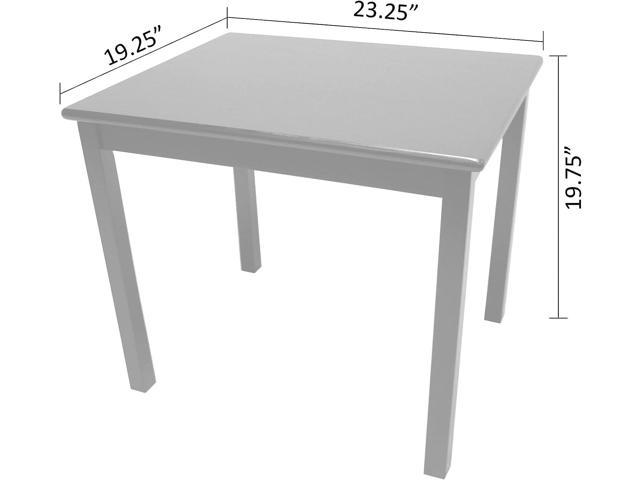 Ehemco Kids Table and 2 Chairs Set Solid Hard Wood (Dark Oak)