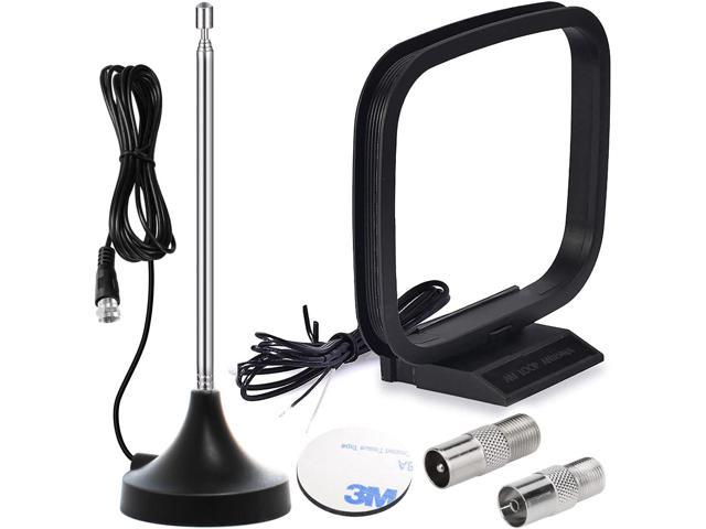 AM FM Antenna Kit, Telescopic FM Antenna with Magnetic Base and AM Loop Antenna for Yamaha Marantz Pioneer Onkyo Indoor Digital HD Radio Home Stereo Receiver AV Audio Video Home Theater Receiver Tuner