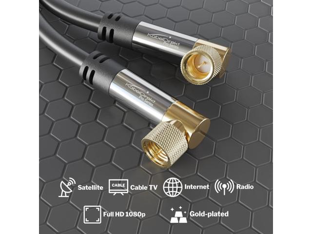 CableDirect – SAT Cable, coaxial Cable, Satellite Cable – TV Cable with  Multi-Layer Shielding and Break-Proof Metal F connectors – 6ft (HDTV,  Radio