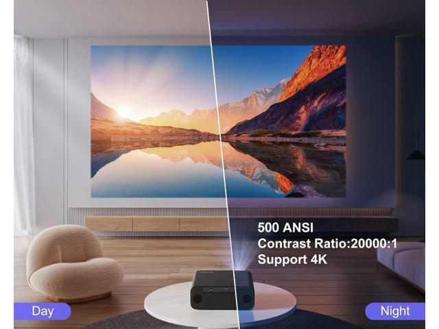 Auto Focus] Projector with WiFi 6 and Bluetooth 5.2, 500 ANSI