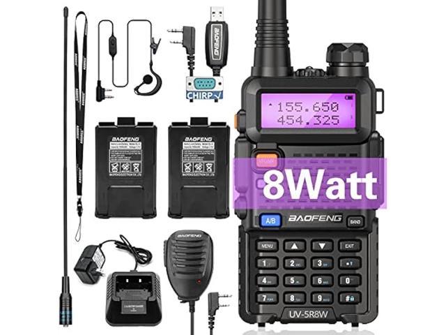 Baofeng UV-5R Radio Dual Band Ham Radios Handheld 8W High Power Two Way ...