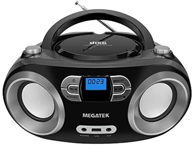 JEUJUG Radio Portable AM FM Radio Vintage/Retro, Bluetooth5.1 Speaker  Built-in Rechargeable Battery, Plug in Wall or D Battery Operated Radio PU