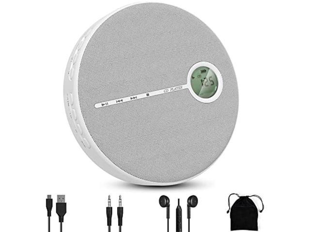 Rechargeable Portable CD Player with Bluetooth,ZUNKOM Compact Anti-Skip Walkman CD Player with Headphones &Dual Stereo Speakers for Home/Travel,Support CD MP3 USB AUX Input,2000mAh