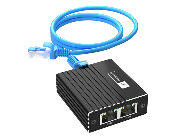 Splitter Modum Ethernet Splitter 1 to 2 with Cat6 Cable (4.9FT), High-Speed 1000Mbps ...