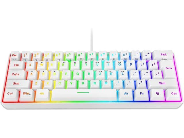 Snpurdiri 60% Wired Gaming Keyboard, 61 Keys RGB Backlit Wrist Rest ...