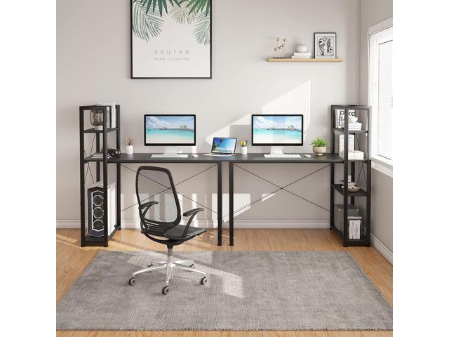 VERMESS Computer Desk with 4 Tiers Shelves, 47 Inch Sturdy Table with ...