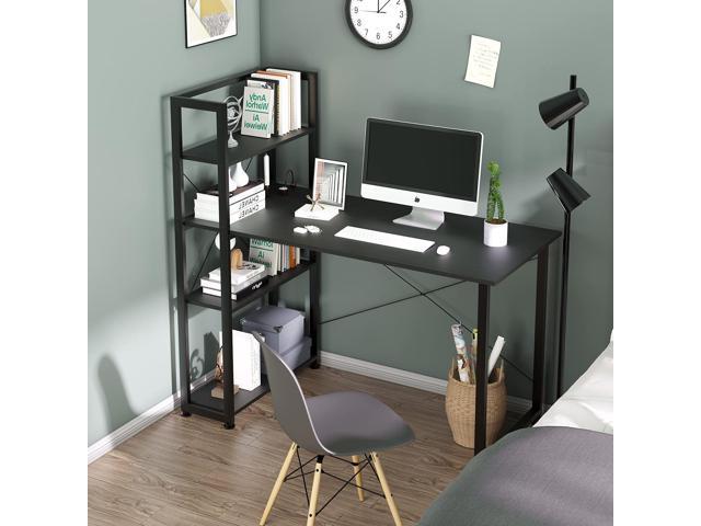 VERMESS Computer Desk with 4 Tiers Shelves, 47 Inch Sturdy Table with ...