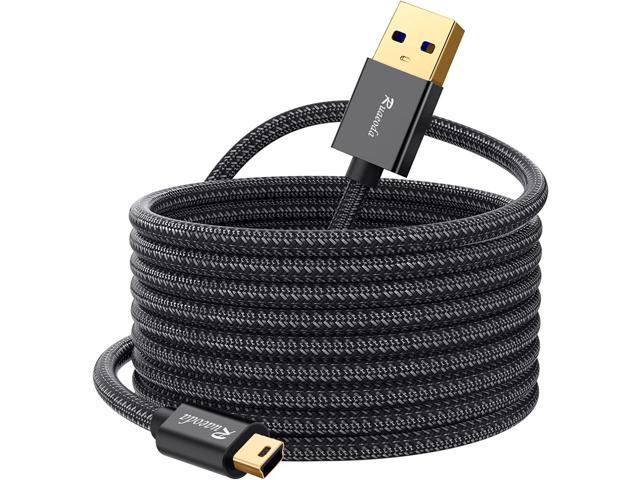 Ruaeoda Mini USB Cable 20 ft, USB 2.0 Type A to Mini 5 Pin B Cable Male  Cord Compatible with GoPro Hero 3+, PS3 Controller, Cell Phones, MP3  Players