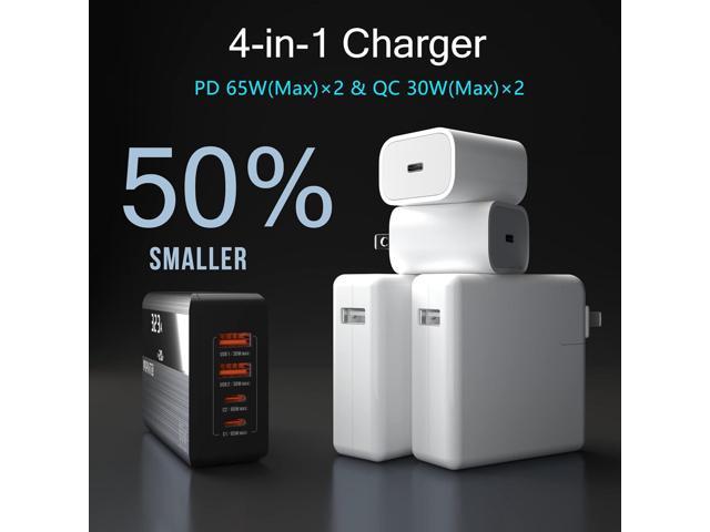 USB C Charger, MANTO 65W USB C Charger with LED Display, Super