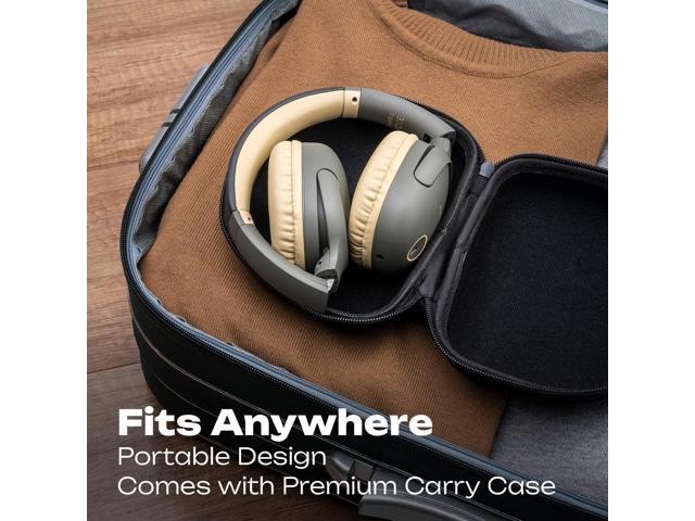 Bluetooth Headphones Over Ear, P [Bass-Mode Button] Wireless Headphones,  Foldable Hi-Fi Stereo, Soft Memory Foam Earmuffs, Metal Extendable Sides,  Headset with Microphone for Phone/PC/TV 