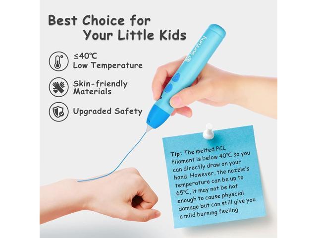 Sunfuny 3D Pen for Kids, Cordless 3D Printing Pen Low Temperature  Compatible with PCL Filament Refills, USB Rechargeable 3D Printer Pen,  stylo