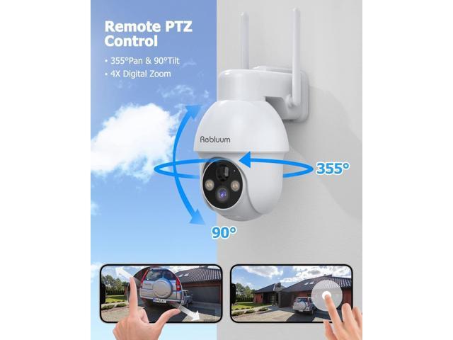 Rebluum Security Camera Wireless Outdoor, 2K Solar Security Camera