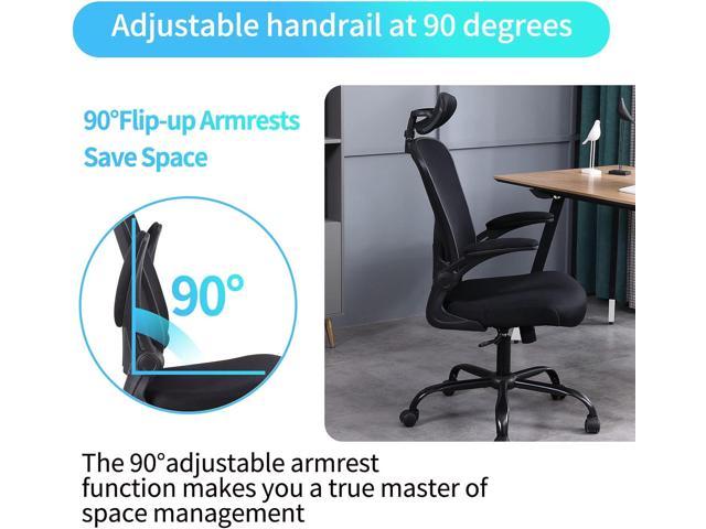 Flysky Ergonomic Office Desk Chair Breathable Mesh Swivel Computer Chair,  Lumbar Back Support Task Chair, Office Chairs with Wheels and Flip-up