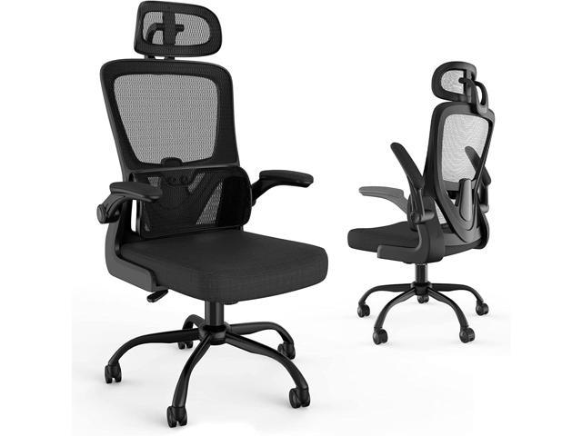 Laziiey Ergonomic Office Chair with Footrest, Home Desk Chairs with Mesh  Seat, High Back Computer Chair with Adjustable Arms Headrest Height for Office  Home Work 