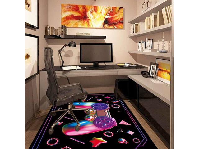 Funny Gaming Office Chair Mat for Carpet Blacklight UV Reactive Game Room  Rug Kids Gaming Decor Rugs for Living Room Bedroom Computer Gaming Rolling  Chair Mat 60 x 39 in 