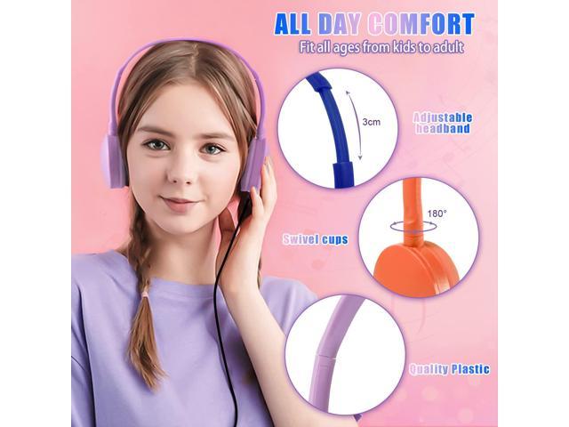 Classroom Headphones 100 Pack in Bulk Multi Colored for School Kids,  Wholesale On Ear Earphones 3.5mm Pu Compatible with iPad Computer  Chromebook