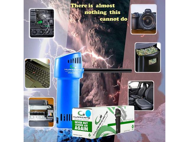 O2 Hurricane Canless Air Duster Rechargeable Electric Cordless Compressed Air Electronics 