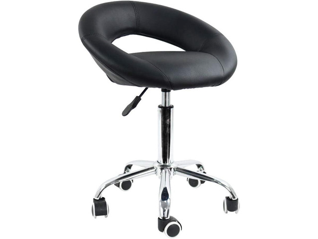 Low Back Swivel Rolling Stool Height Adjustable Modern Semi-Circular ...