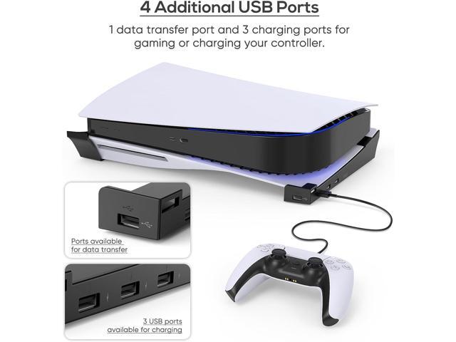  KOVA Horizontal Stand for New PS5 Slim Console with 4-Port USB  Hub, Base Stand Accessories for 2023 Playstation 5 Disc & Digital Edition,  Holder with 4 USB 2.0 Date Ports for