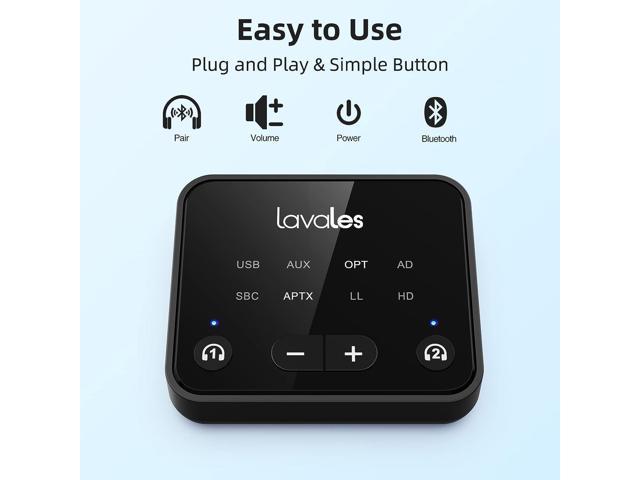  Lavales Wireless Bluetooth 5.3 Audio Transmitter