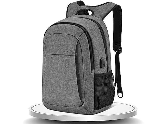 LOTCAIN Vintage Faux Leather Backpack, Slim Laptop Backpack Travel  Waterproof Pack Weekend Daypack Bag for Men Women,Brown