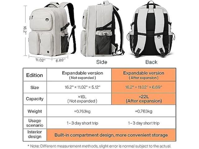  Mixi Travel Laptop Backpack, Lightweight Durable School Bookbag  Men Woman 15.6 Computer Bag, Water Resistant Outdoor Hiking Backpacks With  Multifunction Pockets, 17 Inch, Beige : Electronics