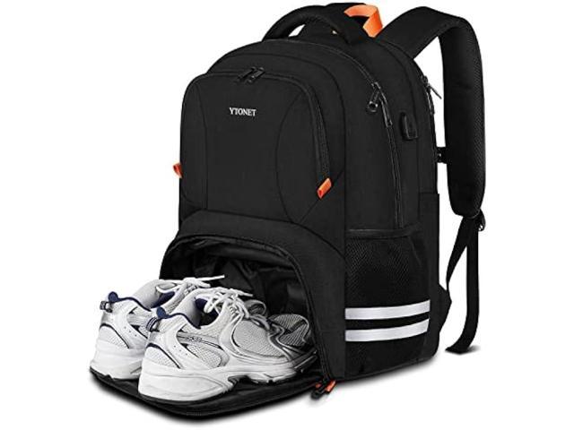 Gym Bag for Men and Women Sports Duffle bag Travel Backpack Weekender  Overnight Bag with Shoes Compartment Black - MIYCOO