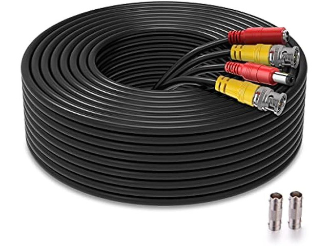 WILDHD 200ft Bnc Cable All-in-One Siamese Video and Power Security ...