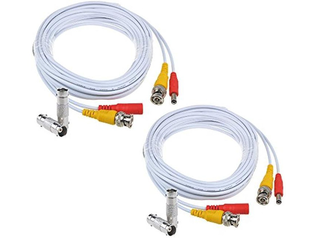 Flashmen 2-Pack 25ft HD Video Power Security Camera Cables Pre-Made All ...