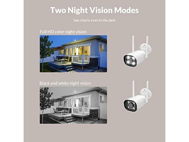 NETVUE Security Cameras Wireless Outdoor, 2.5K 4MP 2.4G WiFi Strobe  Light/Spotlight Home Security System with Motion Detection and Siren,  Two-Way